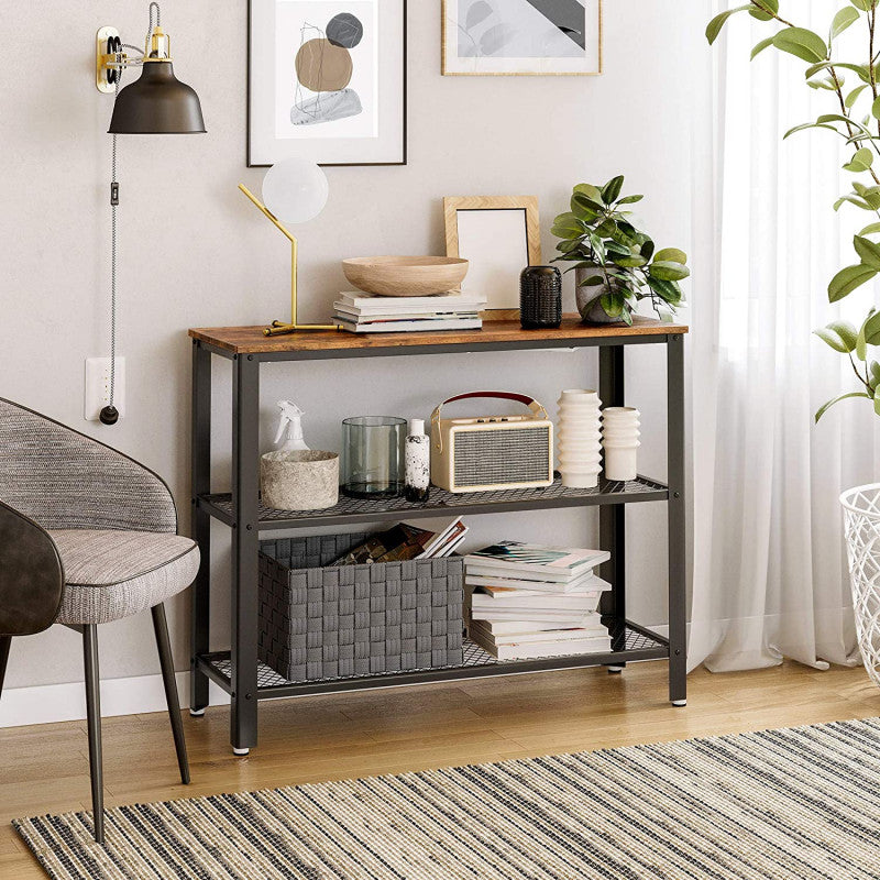Konsolbord Vintage Brun/Svart 101,5x35x80 cm Stål