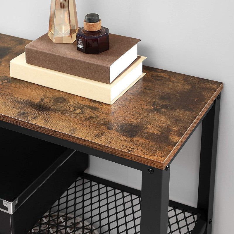 Konsolbord Vintage Brun/Svart 101,5x35x80 cm Stål