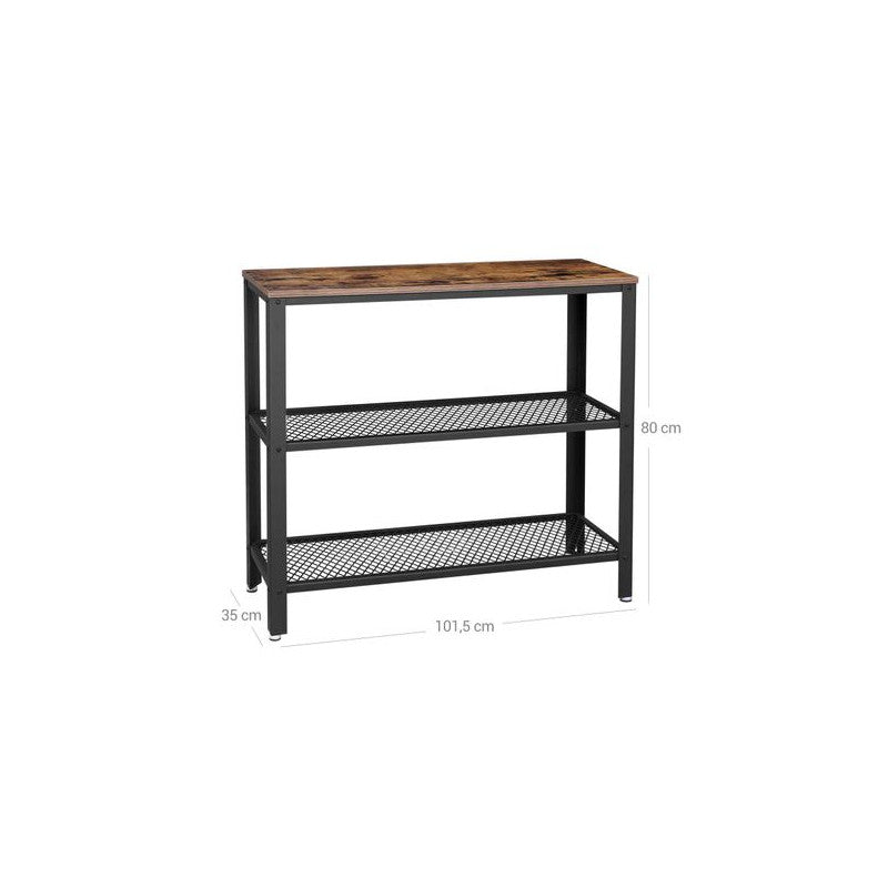 Konsolbord Vintage Brun/Svart 101,5x35x80 cm Stål