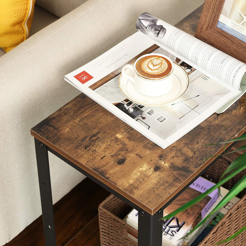 Sidobord Med Hylla 60x30x60 cm Vintage Brun/Svart