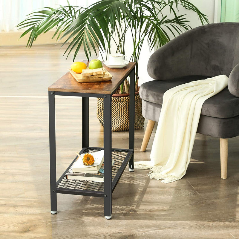 Sidobord Med Hylla 60x30x60 cm Vintage Brun/Svart
