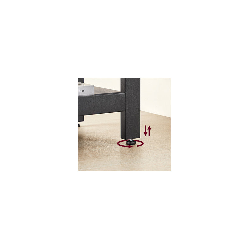 L-Format Hörnskrivbord Greige/Svart Med 2 Hyllor